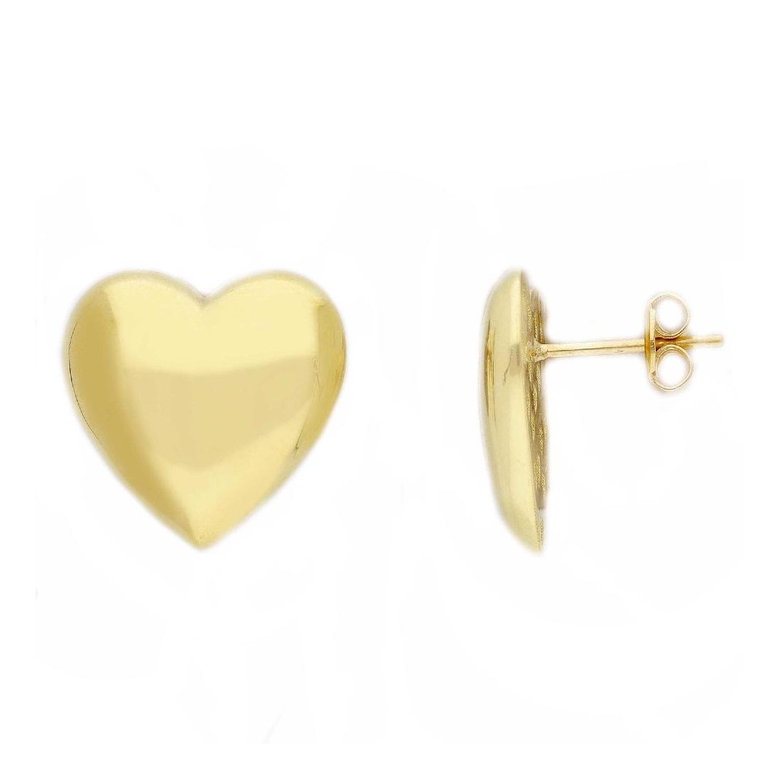 Orecchini lobo in oro giallo 375/ooo con cuore