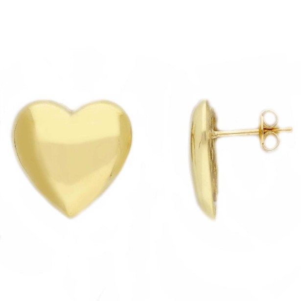 Orecchini lobo in oro giallo 375/ooo con cuore