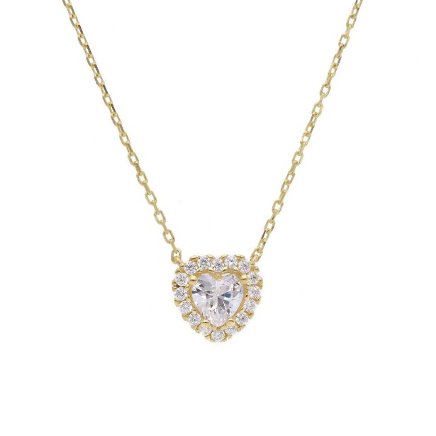 Girocollo in oro giallo 375/°°° e zirconia cubica con cuore