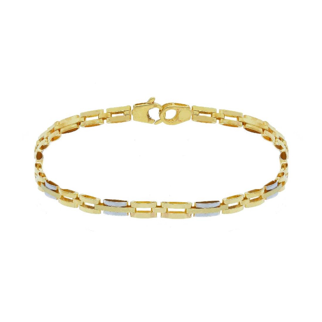 Bracciale in oro giallo e bianco 375/°°°
