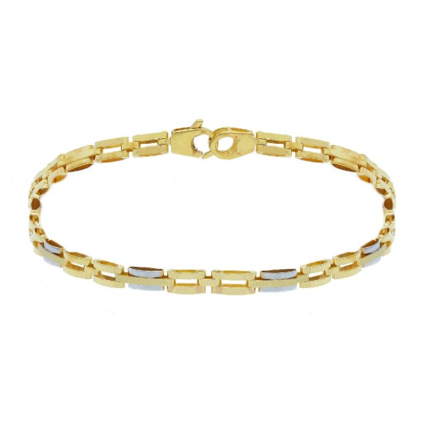 Bracciale in oro giallo e bianco 375/°°°