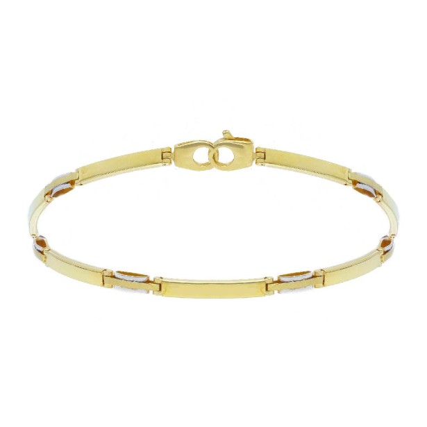 Bracciale in oro giallo e bianco 375/ooo