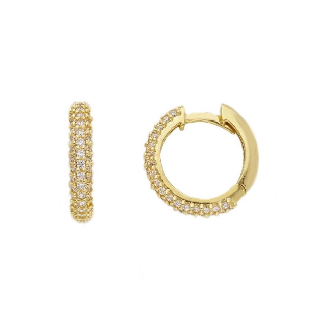 Orecchini cerchio in oro giallo 375/°°° e zirconia