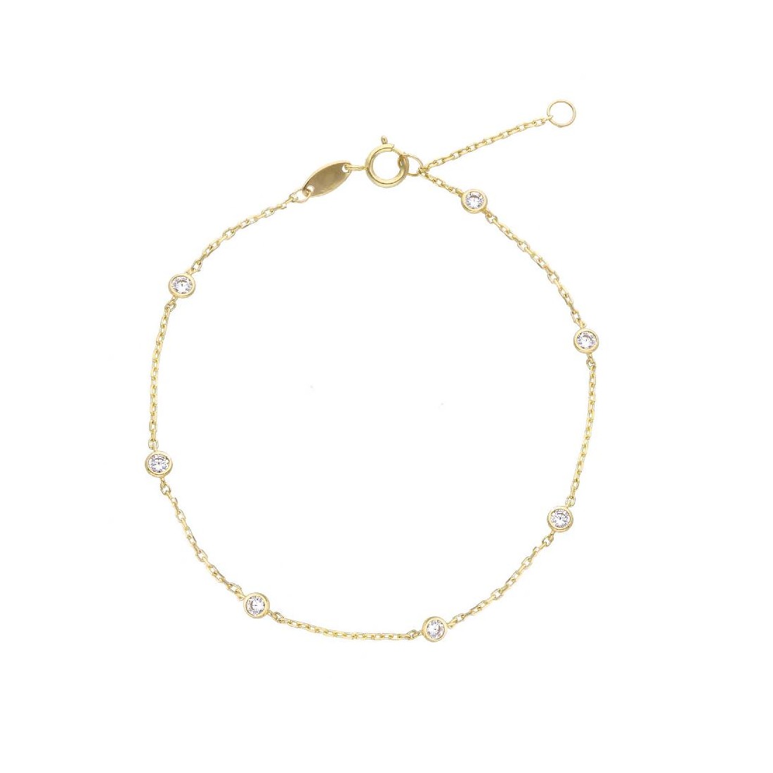 Bracciale in oro giallo 375/°°° e zirconia cubica