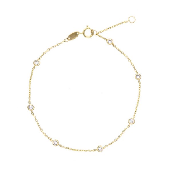 Bracciale in oro giallo 375/°°° e zirconia cubica