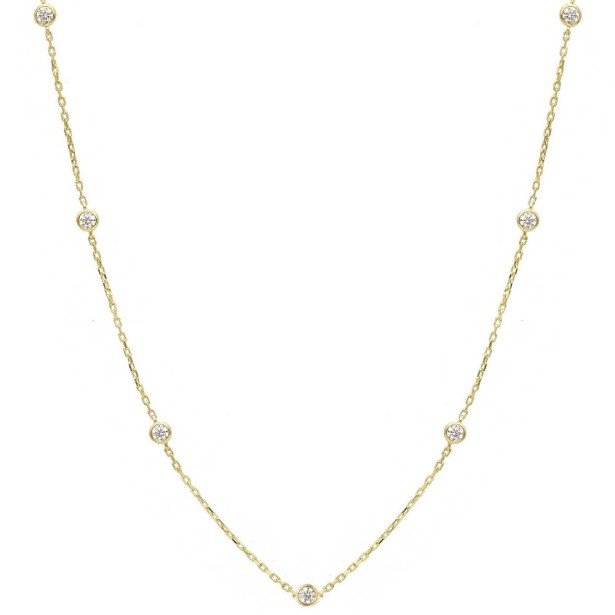 Girocollo in oro giallo 375/°°° e zirconia cubica