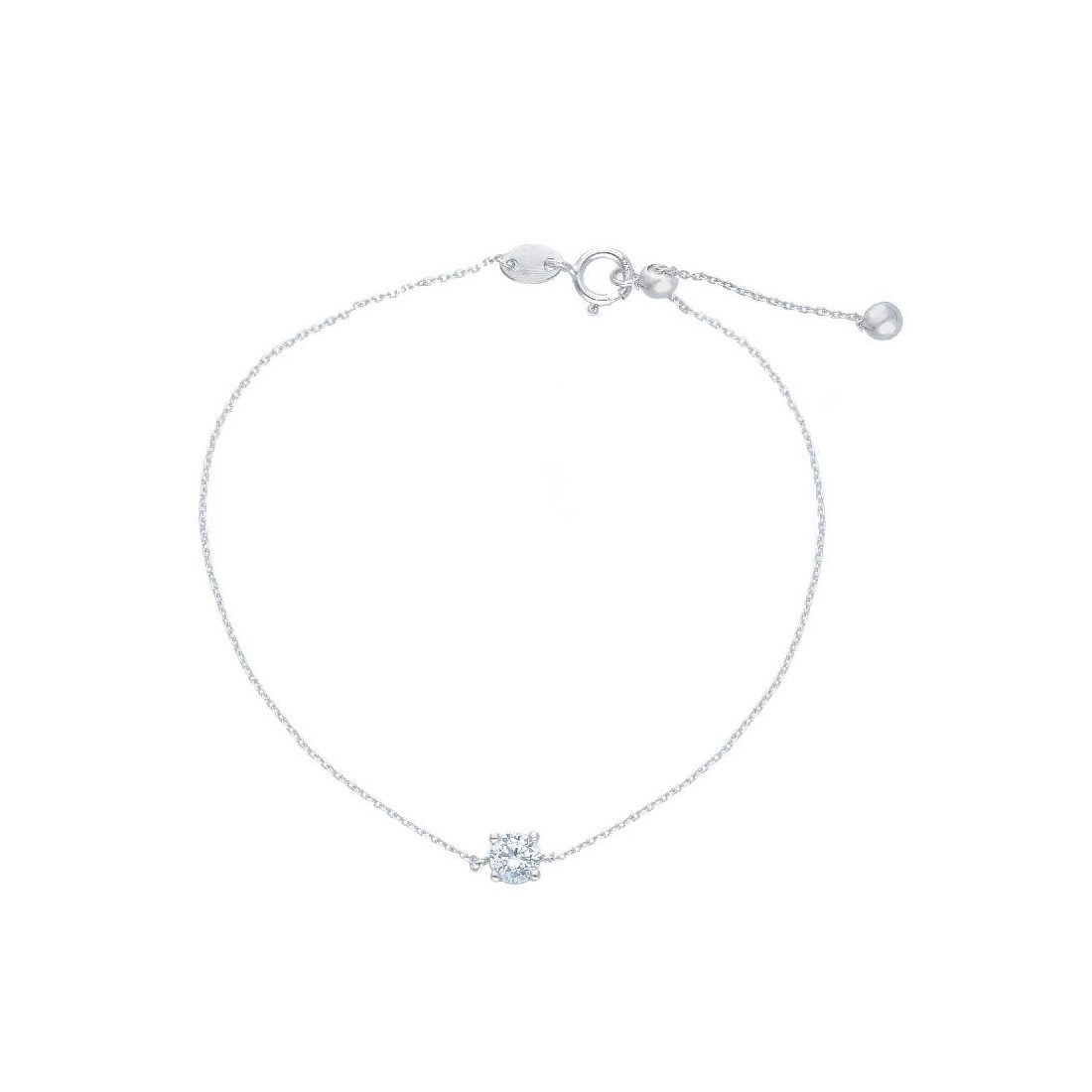 Bracciale punto luce in oro bianco 375/ooo e zirconia cubica