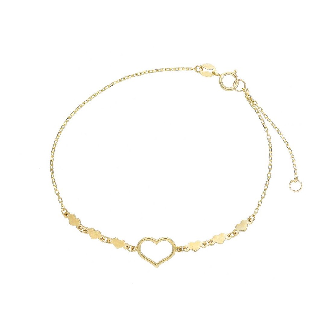 Bracciale in oro giallo 375/°°° con cuore