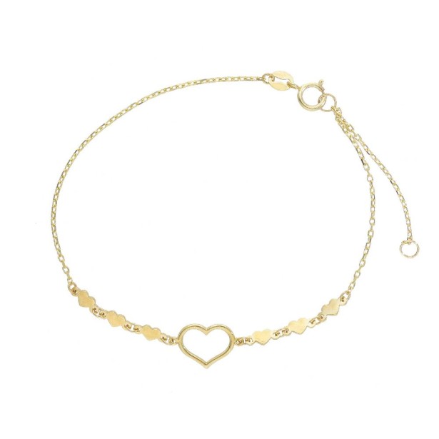 Bracciale in oro giallo 375/°°° con cuore
