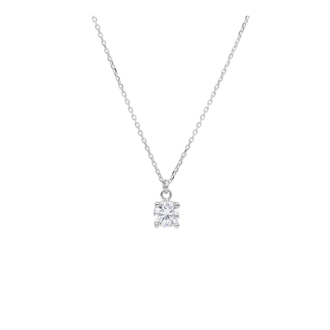 Girocollo punto luce in oro bianco 375/ooo  e zirconia cubica