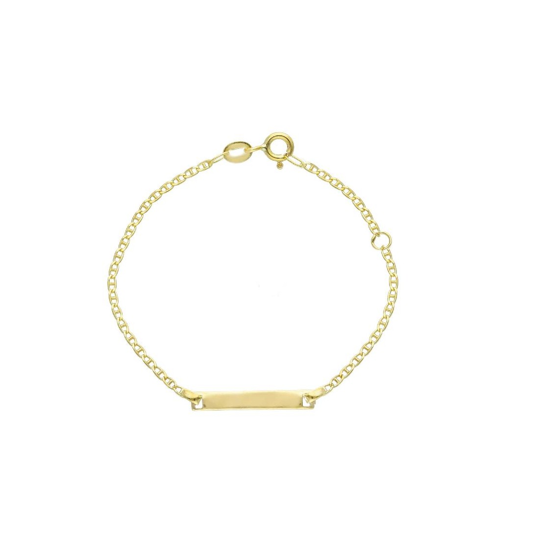 Bracciale targa traversino in oro giallo 375/°°°