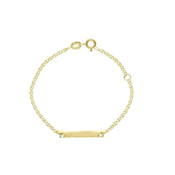 Bracciale targa traversino in oro giallo 375/°°°