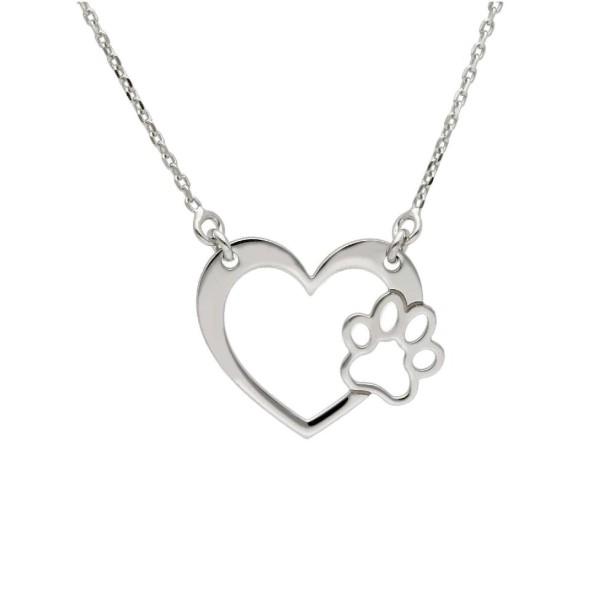 Girocollo in argento 925/ooo con cuore e zampa