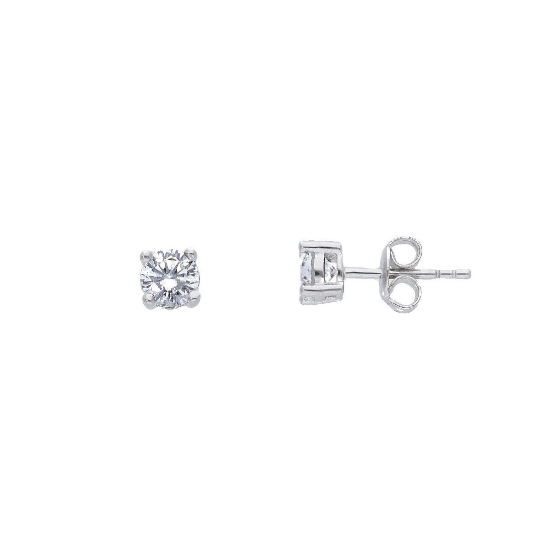 Orecchini punto luce in argento 925/ooo e zirconia cubica