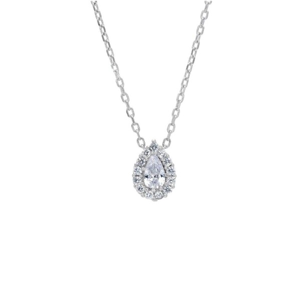 Girocollo in argento 925/ooo e zirconia cubica con goccia