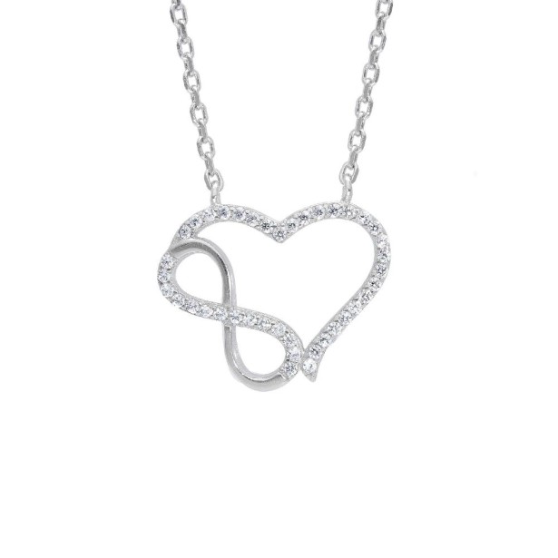 Girocollo in argento 925/ooo e zirconia cubica con cuore e infinito
