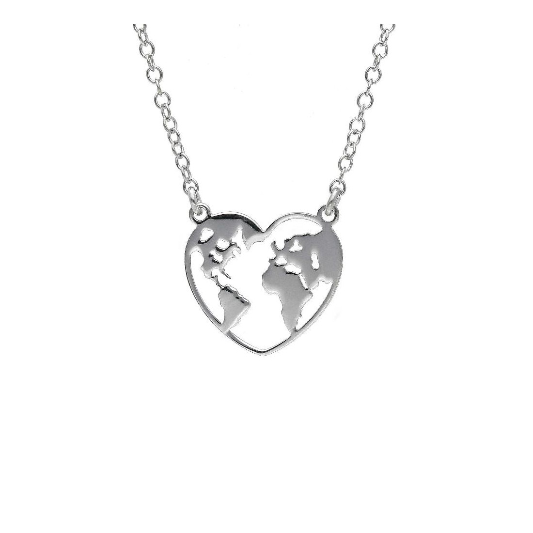 Girocollo in argento 925/ooo con mondo