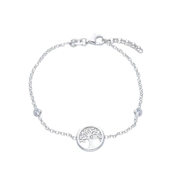 Bracciale in argento 925/ooo e zirconia cubica conalbero della vita