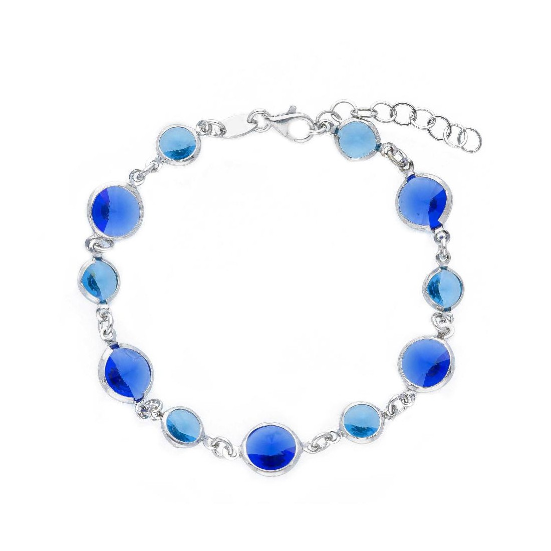 Bracciale in argento 925/ooo e cristallo artificiale blu
