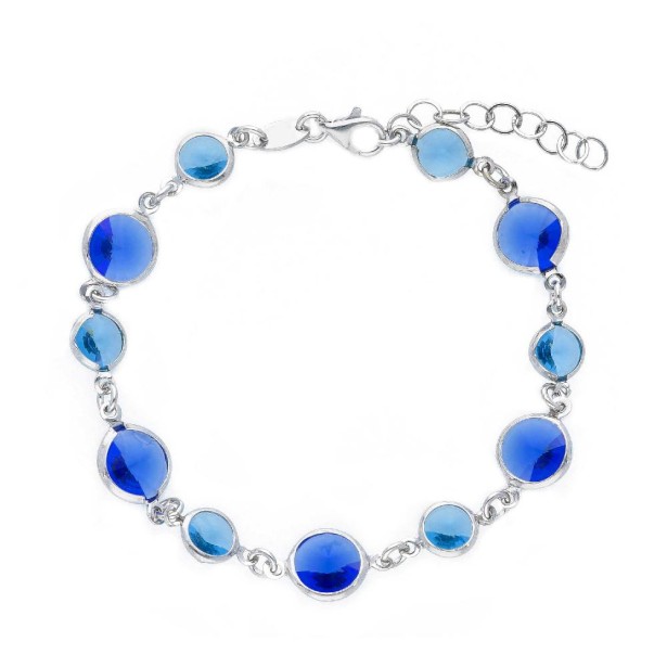Bracciale in argento 925/ooo e cristallo artificiale blu