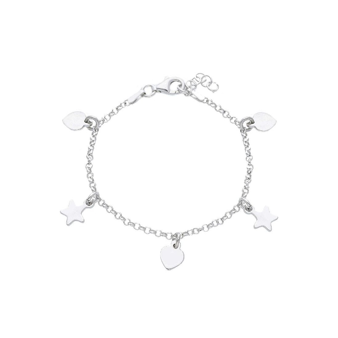 Bracciale in argento 925/ooo con cuore e stella