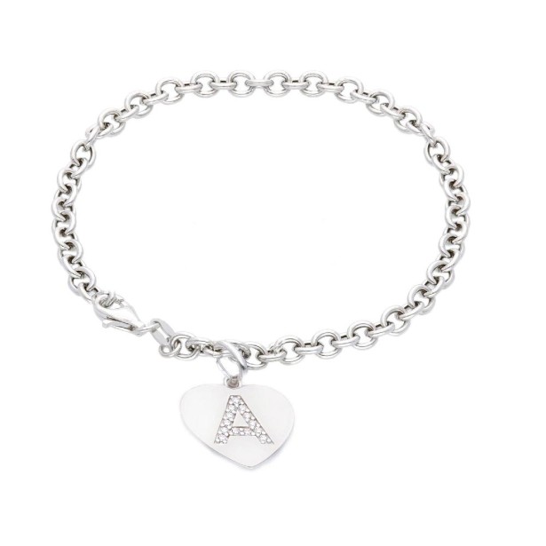 Bracciale in argento 925/ooo e zirconia cubica con iniziale