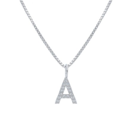 Girocollo in argento 925/°°° e zirconia cubica con iniziale