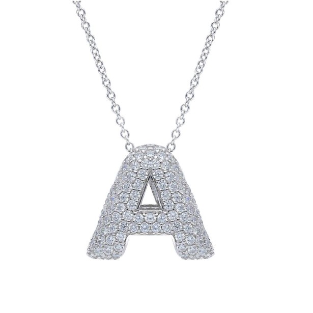 Girocollo in argento 925/°°° e zirconia cubica con iniziale
