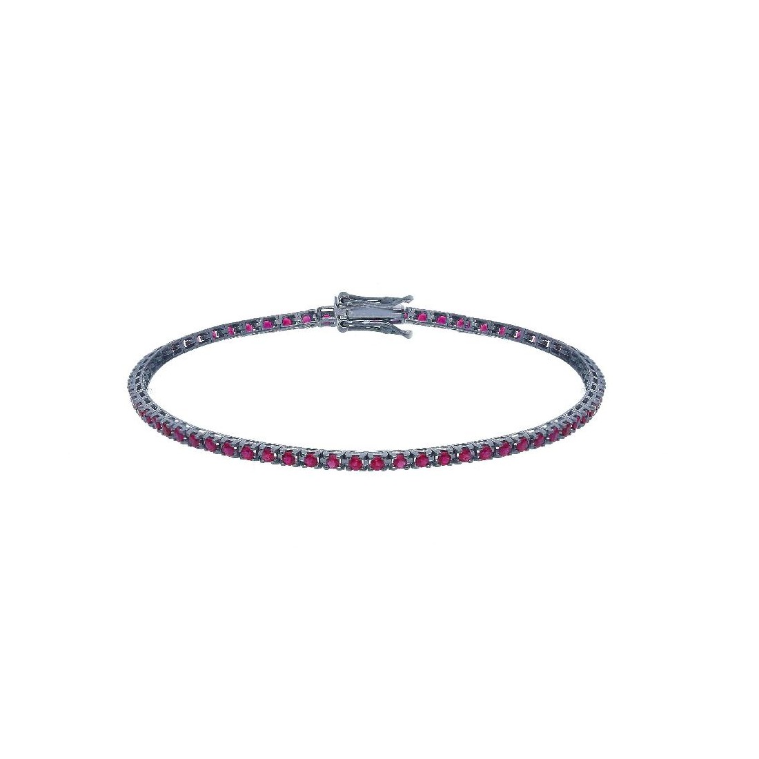 Bracciale tennis in oro brunito 750/°°° e rubino