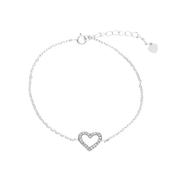 Bracciale in argento 925/ooo e zirconia cubica con cuore