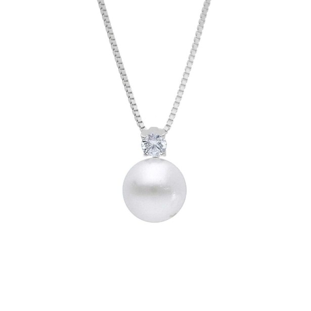 Girocollo in argento 925/ooo zirconia cubica e perla