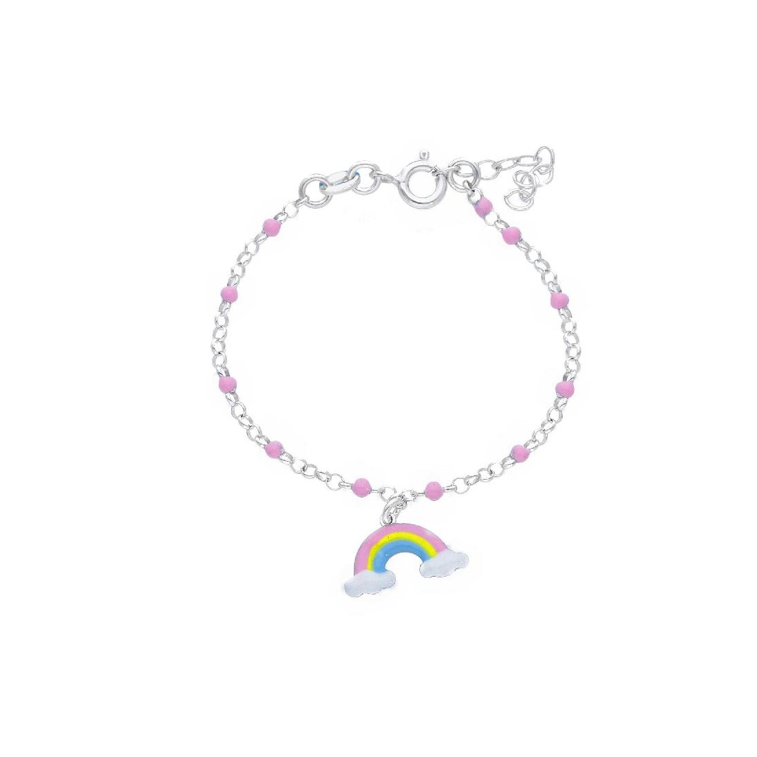 Bracciale in argento 925/ooo e smalto con arcobaleno