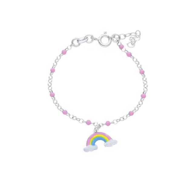 Bracciale in argento 925/ooo e smalto con arcobaleno