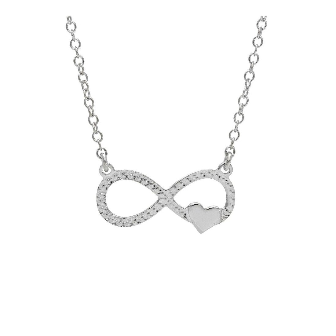 Girocollo in argento 925/ooo con infinito e cuore