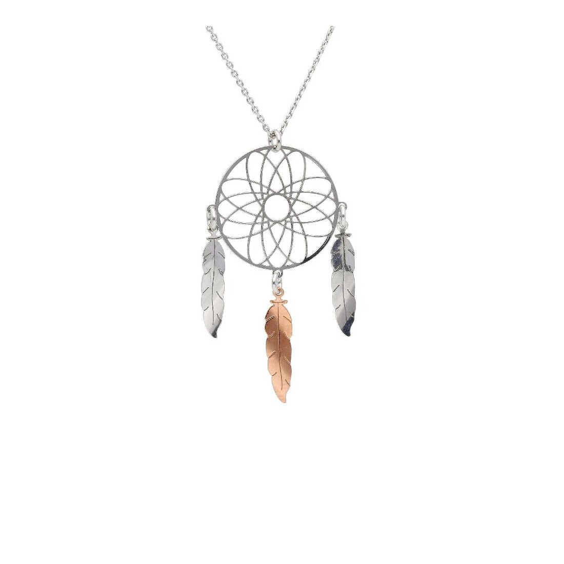 Girocollo in argento bicolore 925/ooo con acchiappasogni