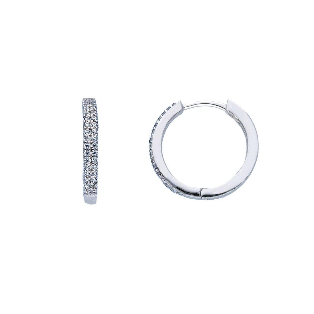 Orecchini cerchio in argento 925/ooo e zirconia cubica