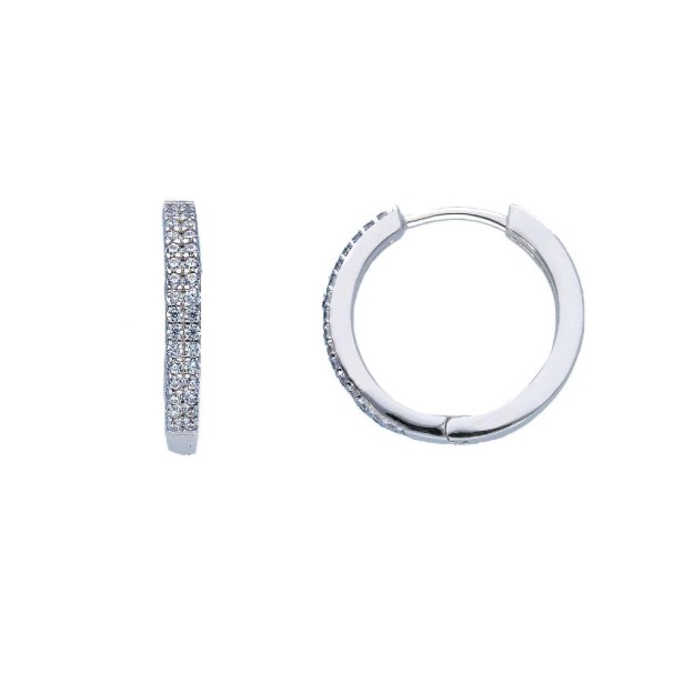 Orecchini cerchio in argento 925/ooo e zirconia cubica