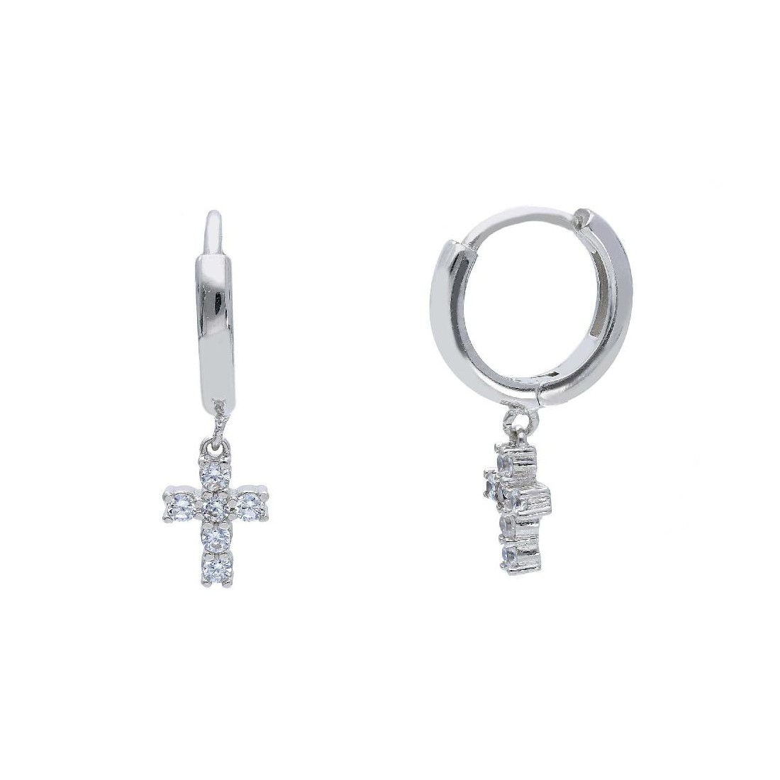 Orecchini pendenti in argento 925/ooo con croce