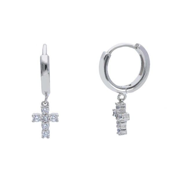 Orecchini pendenti in argento 925/ooo con croce