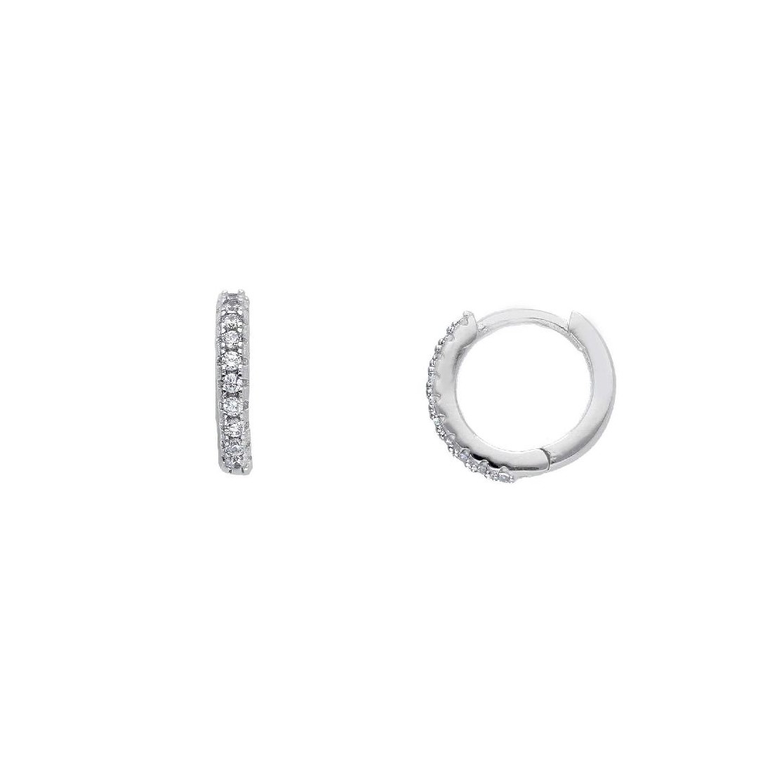 Orecchini cerchio in argento 925/ooo e zirconia cubica