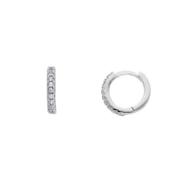 Orecchini cerchio in argento 925/ooo e zirconia cubica
