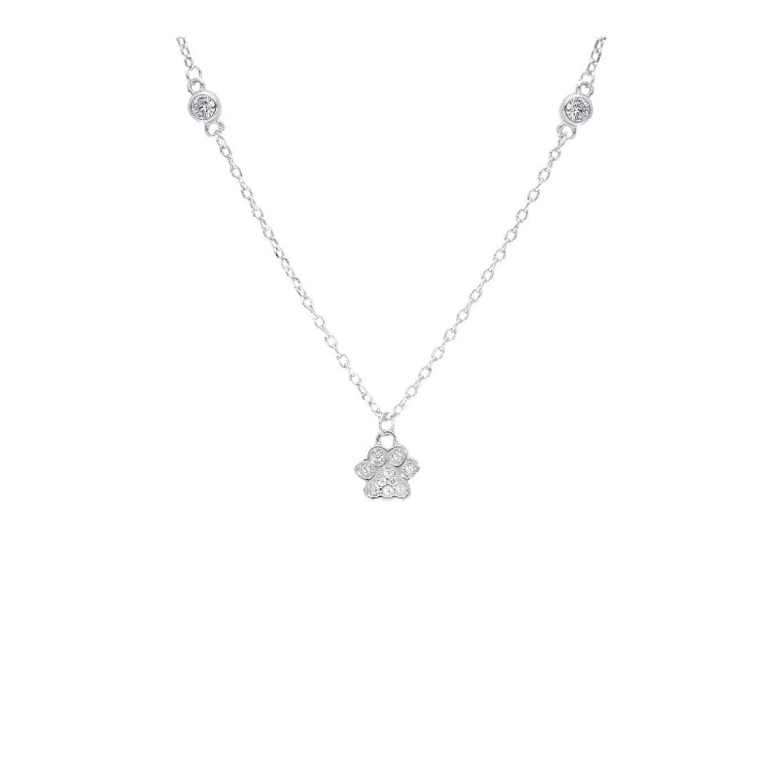 Girocollo in argento 925/ooo zirconia cubica con zampa