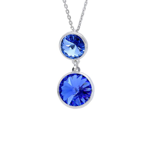 Girocollo in argento 925/ooo e cristallo artificiale blu