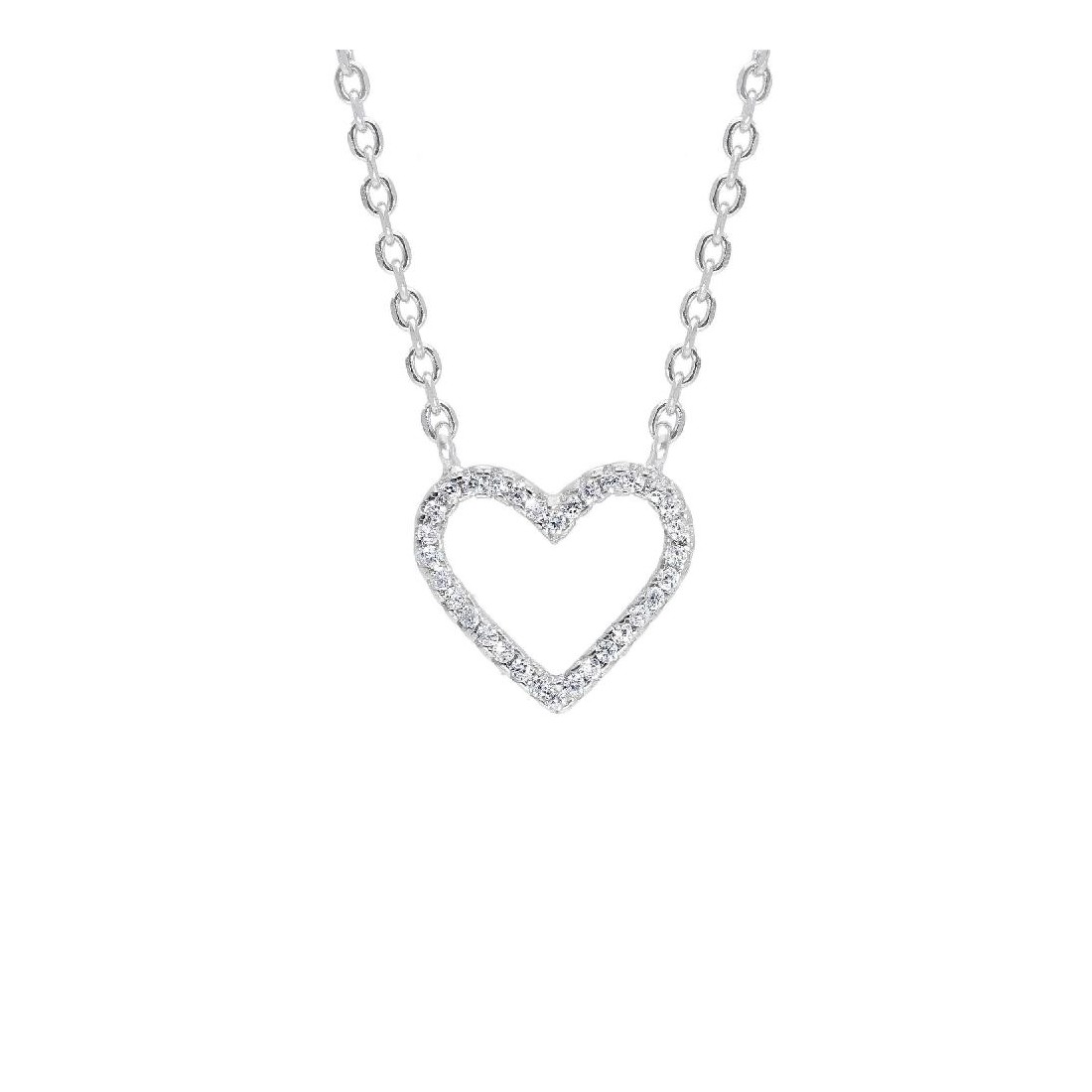 Girocollo in argento 925/ooo e zirconia cubica concuore