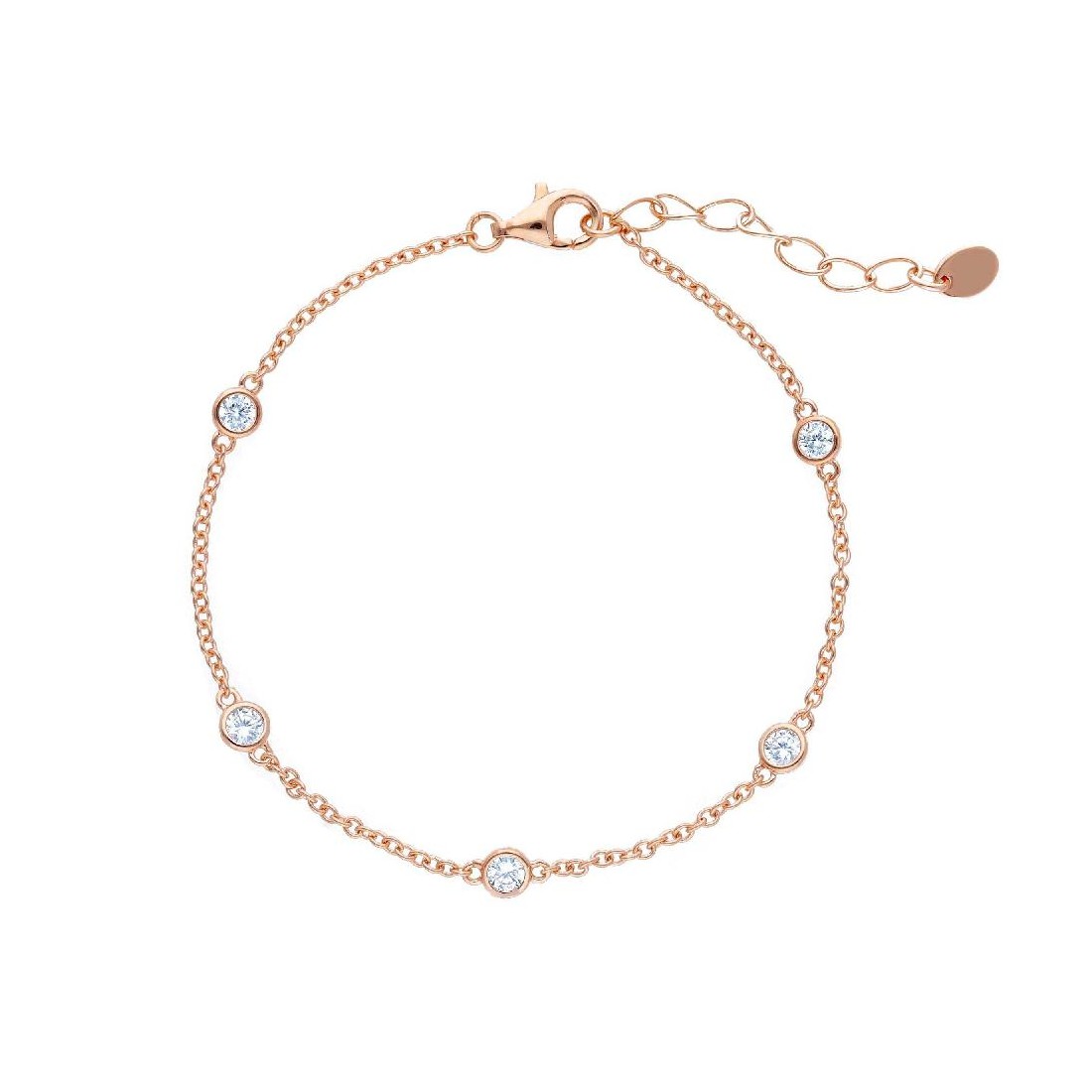 Bracciale in argento ros� 925/ooo e zirconia cubica