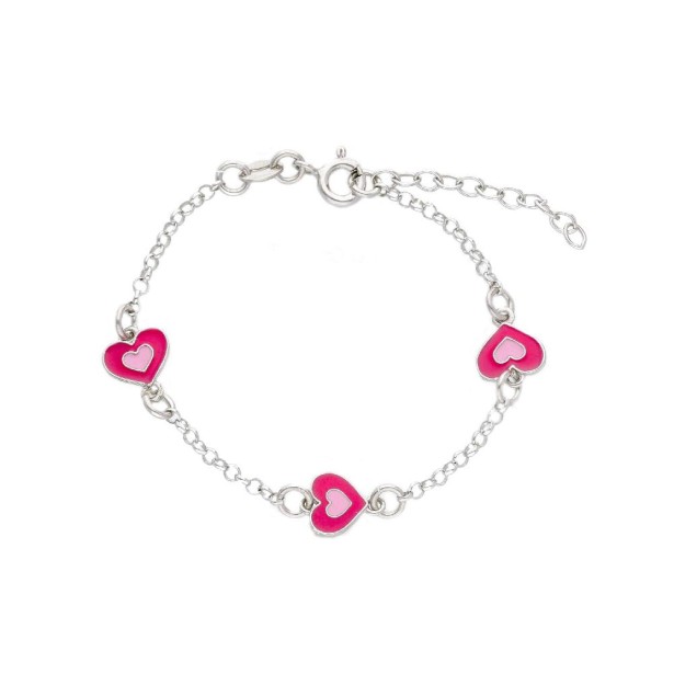 Bracciale in argento 925/ooo e smalto con cuore