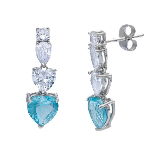 Orecchini pendenti in argento 925/ooo zirconia cubica e cristallo artifiiale