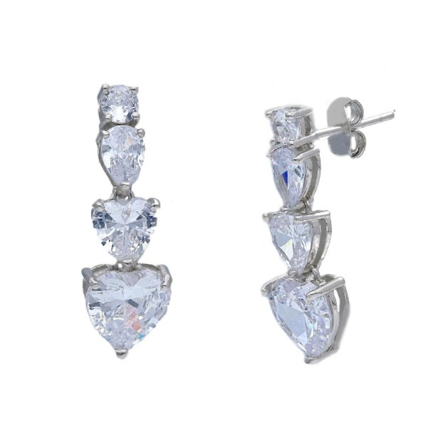 Orecchini pendenti in argento 925/ooo e zirconia cubica con cuore