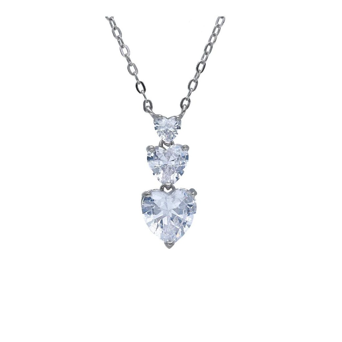 Girocollo in argento 925/ooo e zirconia cubica con cuore