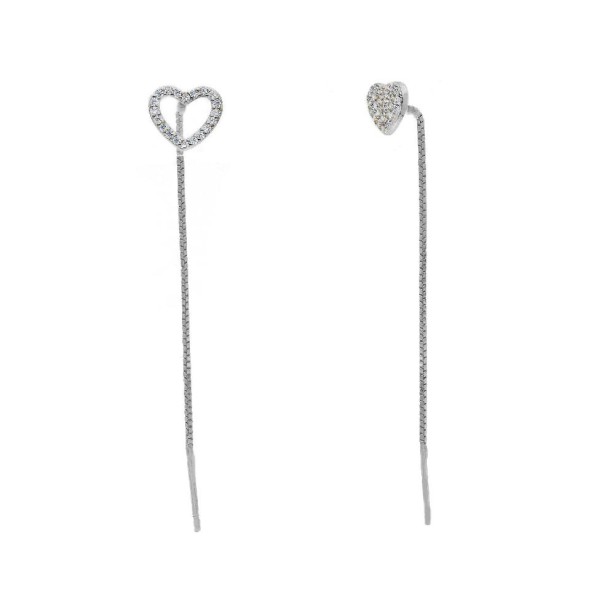 Orecchini pendenti in argento 925/ooo con cuore